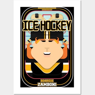 Ice Hockey Black and Yellow - Boardie Zamboni - Jacqui version Posters and Art